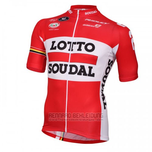 2016 Fahrradbekleidung Lotto Soudal Wei und Rot Trikot Kurzarm und Tragerhose